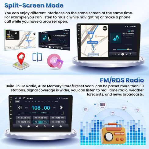 for Mazda 5 CW 2010-2015 Fuluku 2+64GB Android 13 Radio with Wireless Carplay Android Auto, 9" Touch Screen Stereo GPS WiFi Bluetooth SWC Mic Backup Cam in Saudi Arabia