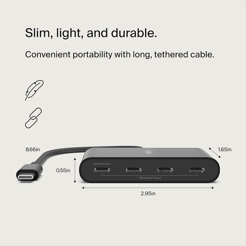 Belkin USB-C Hub, 5-in-1 Multiport Adapter - USB-C Docking Station with 4K HDMI, 2 x USB-A Ports, SD Card Slot, & MicroSD Card Slot for MacBook Pro, Air, iPad Pro, XPS, and More in Saudi Arabia