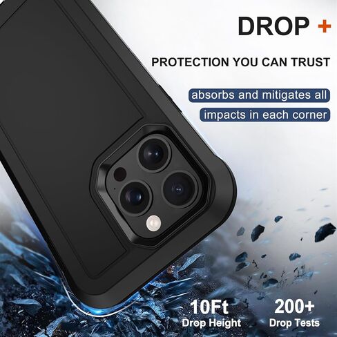 Rubcase for iPhone 15 Pro Max Case مع حافظة حزام حزام ، واقي شاشة 2x ، وحماية من الدرجة العسكرية ، غلاف واقٍ من الصدمات ، غلاف وقائي مقاوم للثقيلة لجهاز iPhone 15 Pro Max 6.7 "أحمر in Kuwait