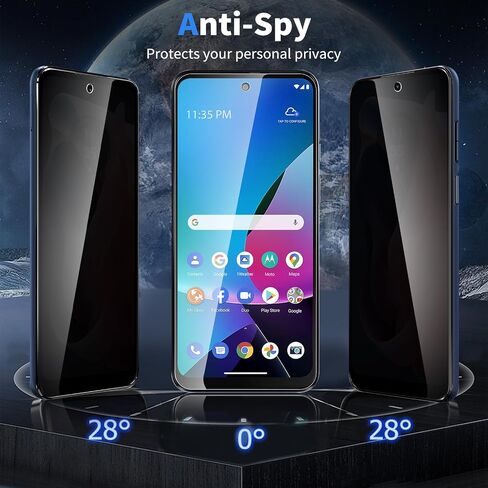 Privacy Screen Protector for Moto G 5G 2025 [2-Pack] 9H Hardness Tempered Glass Screen Protector for Moto G play 5G 2025, Anti-Scratch Case-friendly Bubble-Free in Kuwait