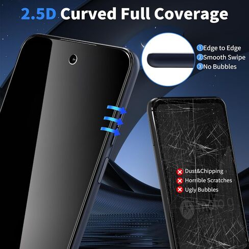 Privacy Screen Protector for Moto G 5G 2025 [2-Pack] 9H Hardness Tempered Glass Screen Protector for Moto G play 5G 2025, Anti-Scratch Case-friendly Bubble-Free in Kuwait