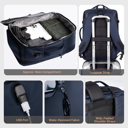 Air Vacuum Backpack for Travel with Air Pump, 60L Expandable Backpack with Detachable Vacuum Compression Bag Waterproof Carry On Large Travel Bag for Airline Laptop Backpack with Shoe Compartment in Saudi Arabia