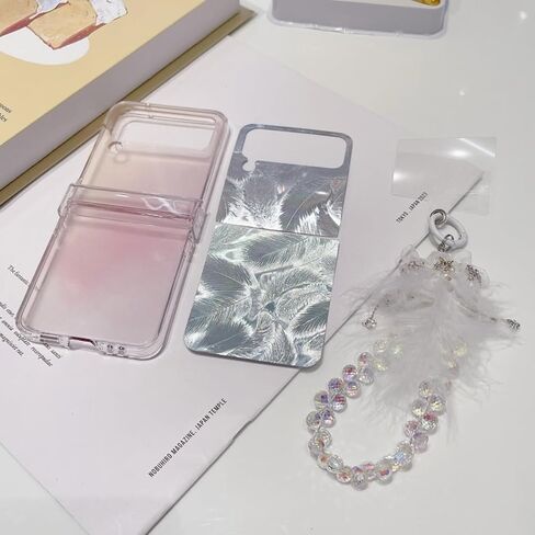 بالنسبة إلى Samsung Galaxy Z Flip 5 Case Paper Laser Laser Paper ، فتيات ، و CANTE CASE CASE BOY BEADS ، واقي مفصلي ، وغطاء بريق امرأة أنيقة لـ Samsung Z Flip 5 -pink in Kuwait