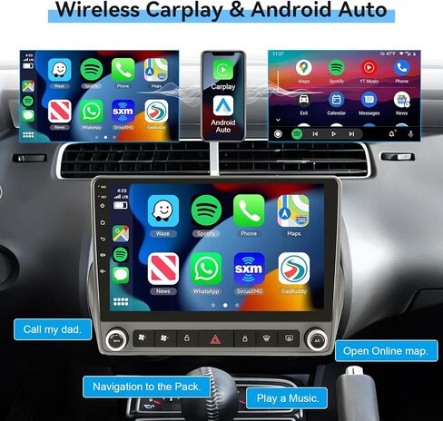 [8 Core 4G+64G] لراديو CHEVROLET CHEVY CAMARO 2010-2015 مع CARPLAY/Android AUTO ، 9 بوصة Android 13 IPS شاشة الشاشة ستيريو ، بلوتوث ، GPS NAVI ، WIFI ، SWC ، كاميرا احتياطية in Kuwait