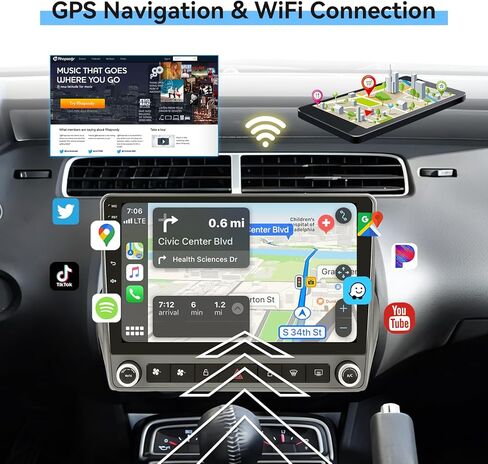 [8 Core 4G+64G] لراديو CHEVROLET CHEVY CAMARO 2010-2015 مع CARPLAY/Android AUTO ، 9 بوصة Android 13 IPS شاشة الشاشة ستيريو ، بلوتوث ، GPS NAVI ، WIFI ، SWC ، كاميرا احتياطية in Kuwait