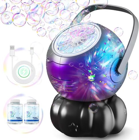 Rechargeable Bubble Machine with Multi-Color LED Lights - Blow Larger Bubbles - Automatic 20oz Bubble Maker for Kids - Outdoor Toys for Toddlers Ages 4-8 Boys Girls Party Birthday Gifts in Kuwait