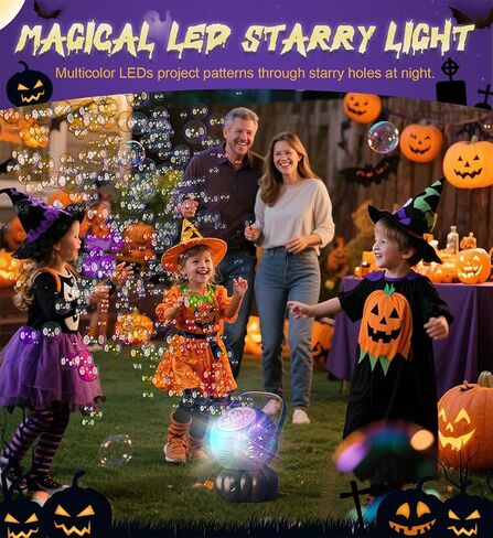 Rechargeable Bubble Machine with Multi-Color LED Lights - Blow Larger Bubbles - Automatic 20oz Bubble Maker for Kids - Outdoor Toys for Toddlers Ages 4-8 Boys Girls Party Birthday Gifts in Kuwait