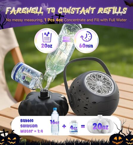 Rechargeable Bubble Machine with Multi-Color LED Lights - Blow Larger Bubbles - Automatic 20oz Bubble Maker for Kids - Outdoor Toys for Toddlers Ages 4-8 Boys Girls Party Birthday Gifts in Kuwait