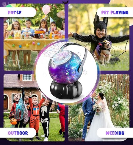 Rechargeable Bubble Machine with Multi-Color LED Lights - Blow Larger Bubbles - Automatic 20oz Bubble Maker for Kids - Outdoor Toys for Toddlers Ages 4-8 Boys Girls Party Birthday Gifts in Kuwait