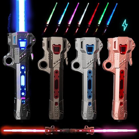 Lightsaber, 16 Color Changing Retractable Light Saber with FX Sound & USB C Charging Cable, 3Modes Rechargeable Light Swords for Kids Dress Up Party Xmas Gifts in Saudi Arabia