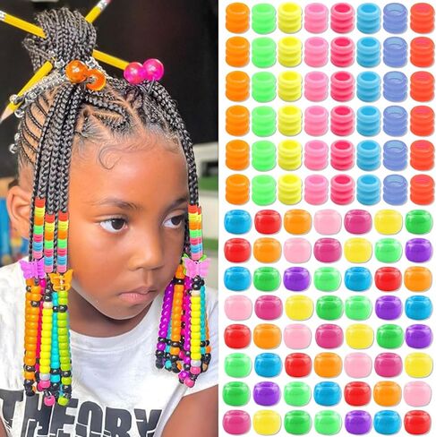 60pcs Dreadlock Beads حبات المهر القماش المهر للموظفين ملحقات ملونة مختلطة ضفائر in Kuwait