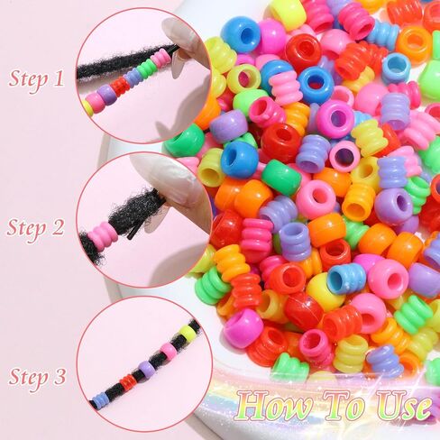 60pcs Dreadlock Beads حبات المهر القماش المهر للموظفين ملحقات ملونة مختلطة ضفائر in Kuwait