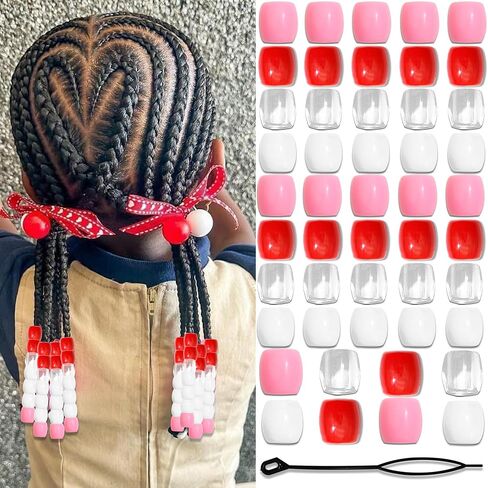 60pcs Dreadlock Beads حبات المهر القماش المهر للموظفين ملحقات ملونة مختلطة ضفائر in Kuwait