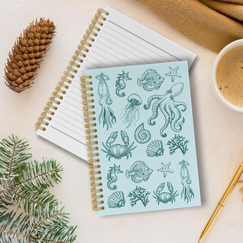 Dog Themed Journal Notebook - Cute Puppy Notebooks College Ruled for Work School, Dog Breeds Line Drawing Gifts for Dog Lover, Office Supplies, Hardcover Spiral Notebook 5.5"x8.3" in Saudi Arabia