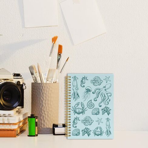 Dog Themed Journal Notebook - Cute Puppy Notebooks College Ruled for Work School, Dog Breeds Line Drawing Gifts for Dog Lover, Office Supplies, Hardcover Spiral Notebook 5.5"x8.3" in Saudi Arabia