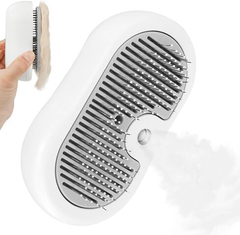 Nepfaivy Cat Steam Brush للتسلق - فرشاة القط البخارية للقطط الداخلية ، وفرشاة الكلاب البخارية القابلة لإعادة الشحن ، ومشط شعر رذاذ الحيوانات الأليفة للتدليك ، و spritz defur comb seist باخرة باخرة in Kuwait