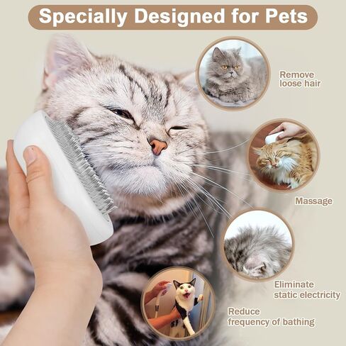 Nepfaivy Cat Steam Brush للتسلق - فرشاة القط البخارية للقطط الداخلية ، وفرشاة الكلاب البخارية القابلة لإعادة الشحن ، ومشط شعر رذاذ الحيوانات الأليفة للتدليك ، و spritz defur comb seist باخرة باخرة in Kuwait