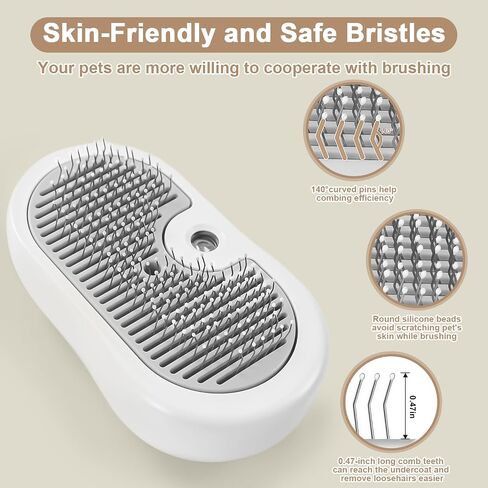 Nepfaivy Cat Steam Brush للتسلق - فرشاة القط البخارية للقطط الداخلية ، وفرشاة الكلاب البخارية القابلة لإعادة الشحن ، ومشط شعر رذاذ الحيوانات الأليفة للتدليك ، و spritz defur comb seist باخرة باخرة in Kuwait