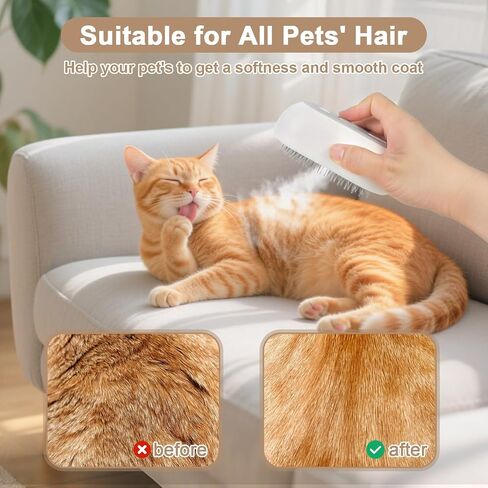 Nepfaivy Cat Steam Brush للتسلق - فرشاة القط البخارية للقطط الداخلية ، وفرشاة الكلاب البخارية القابلة لإعادة الشحن ، ومشط شعر رذاذ الحيوانات الأليفة للتدليك ، و spritz defur comb seist باخرة باخرة in Kuwait