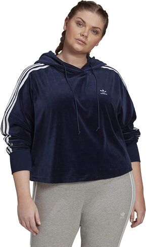 سترة بغطاء رأس قطيفة قصيرة للنساء من أديداس أوريجينالز in Kuwait