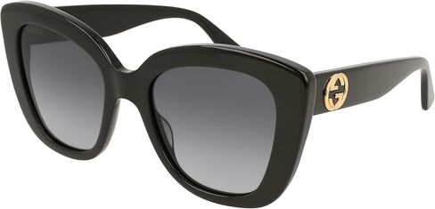 Gucci Womens Non-Polarized UV Protection Cat Eye Sunglasses Black O/S in Saudi Arabia