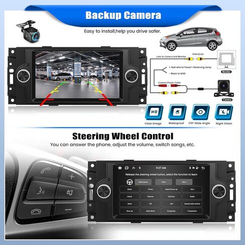 2+64G Stereo Car Stereo لـ Dodge RAM 1500/2500/3500 2006-2008 ، Dodge Durango 2005-2008 ، Chrysler 300 Touring/300C/300M 2005-2007 ، Jeep Grand Cherokee 2005-2009 with Carplay ، 6.2 "Radio with BT FM WIFI GPS in Kuwait