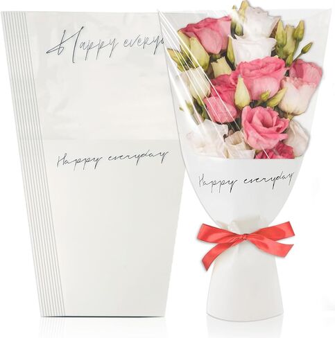 Hying 20 Pieces Flower Wrapping Bags for Bouquets, Floral Packing Sleeves Kraft Paper Bouquet Bags Wrapping Sleeves for Teacher Graduation Wedding Mother's Day Gift in Saudi Arabia