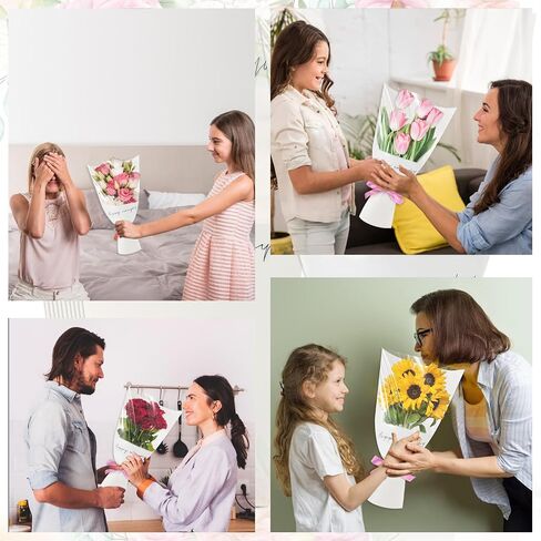 Hying 20 Pieces Flower Wrapping Bags for Bouquets, Floral Packing Sleeves Kraft Paper Bouquet Bags Wrapping Sleeves for Teacher Graduation Wedding Mother's Day Gift in Saudi Arabia
