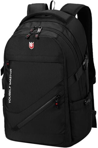 Nooya A471-N Travel Laptop Backpack, Multi-Compartment Design with Side Pockets,travel backpack,Laptop Backpack,backpack for men, Black in Kuwait