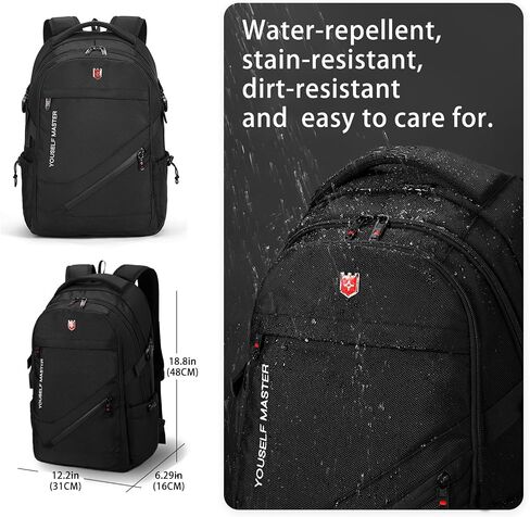 Nooya A471-N Travel Laptop Backpack, Multi-Compartment Design with Side Pockets,travel backpack,Laptop Backpack,backpack for men, Black in Kuwait
