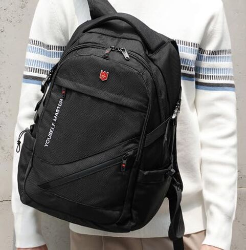 Nooya A471-N Travel Laptop Backpack, Multi-Compartment Design with Side Pockets,travel backpack,Laptop Backpack,backpack for men, Black in Kuwait