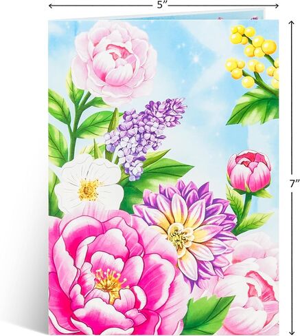 Floral Sunflowers Pop Up Card, Happy Birthday, Flowers, 3D Greeting Cards, Gifts for Mom, Mother in Law, Wife, Girlfriend, Sister, 5x7 - Includes Envelope And Message Note in Saudi Arabia