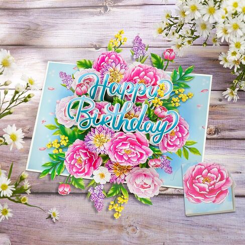 Floral Sunflowers Pop Up Card, Happy Birthday, Flowers, 3D Greeting Cards, Gifts for Mom, Mother in Law, Wife, Girlfriend, Sister, 5x7 - Includes Envelope And Message Note in Saudi Arabia