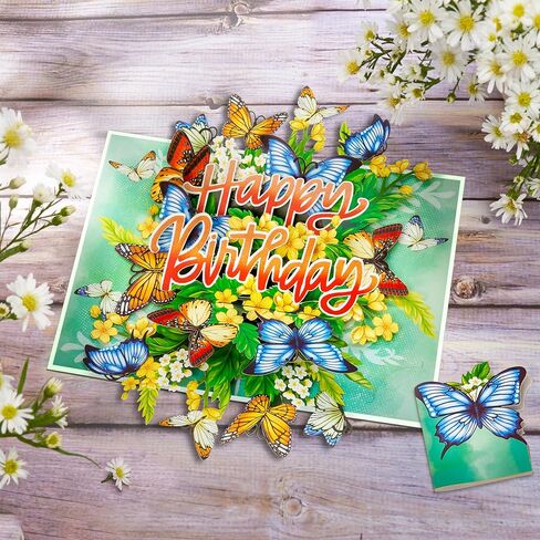 Floral Sunflowers Pop Up Card, Happy Birthday, Flowers, 3D Greeting Cards, Gifts for Mom, Mother in Law, Wife, Girlfriend, Sister, 5x7 - Includes Envelope And Message Note in Saudi Arabia