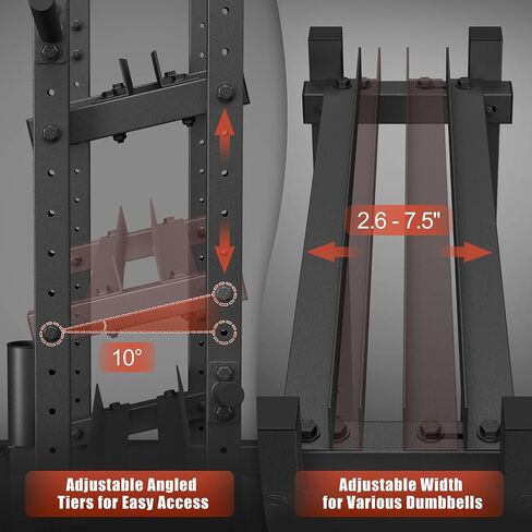 3-Tier Dumbbell Rack Stand Only, 1100LB Capacity Adjustable Weight Rack for Home Gym, Heavy-Duty Weight Stand for Dumbbells & Kettlebells(Rack Only) in Saudi Arabia