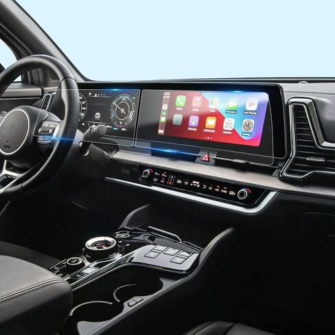For 2025 Hyundai Santa Fe Screen Protector - (6PCS) 2025 Santa Fe (SE/SEL/XRT/Limited/Calligraphy) 12.3 Inch Screen Protector 9H Tempered Glass Navigation Dashboard - HD 2025 Santa Fe Accessories in Saudi Arabia