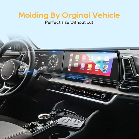 For 2025 Hyundai Santa Fe Screen Protector - (6PCS) 2025 Santa Fe (SE/SEL/XRT/Limited/Calligraphy) 12.3 Inch Screen Protector 9H Tempered Glass Navigation Dashboard - HD 2025 Santa Fe Accessories in Saudi Arabia