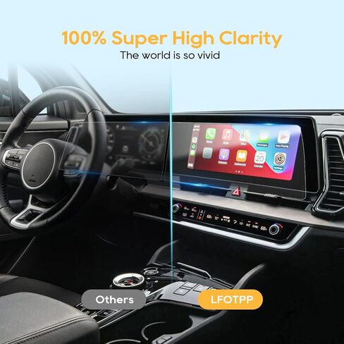 For 2025 Hyundai Santa Fe Screen Protector - (6PCS) 2025 Santa Fe (SE/SEL/XRT/Limited/Calligraphy) 12.3 Inch Screen Protector 9H Tempered Glass Navigation Dashboard - HD 2025 Santa Fe Accessories in Saudi Arabia