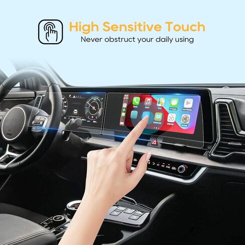 For 2025 Hyundai Santa Fe Screen Protector - (6PCS) 2025 Santa Fe (SE/SEL/XRT/Limited/Calligraphy) 12.3 Inch Screen Protector 9H Tempered Glass Navigation Dashboard - HD 2025 Santa Fe Accessories in Saudi Arabia