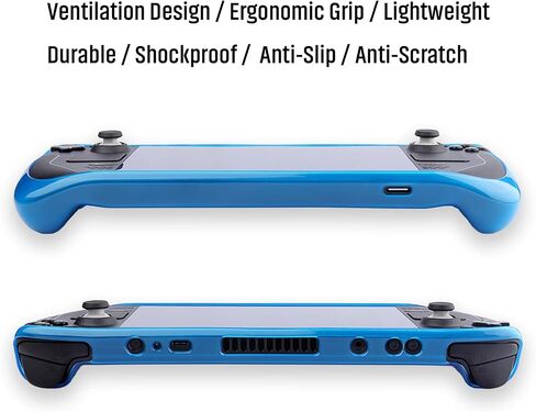 Semi-Transparent TPU Case for Steam Deck LCD & OLED - Shockproof Half Cover with Ventilation & Anti-Slip & Anti-Scratch & Ergonomic Grip (Smoke Black) in Saudi Arabia