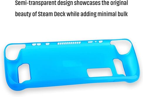Semi-Transparent TPU Case for Steam Deck LCD & OLED - Shockproof Half Cover with Ventilation & Anti-Slip & Anti-Scratch & Ergonomic Grip (Smoke Black) in Saudi Arabia