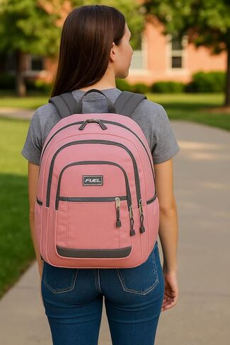 FUEL Laptop Bag Hiking Travel Commuter Carry On Casual Water Resistant College Daypack Classic Computer Bag Backpack for Women, Pink in Kuwait