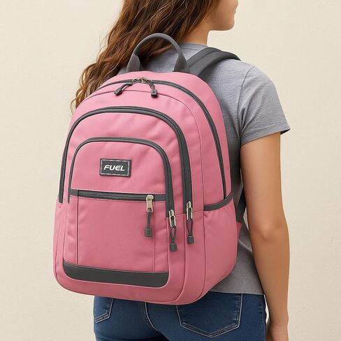 FUEL Laptop Bag Hiking Travel Commuter Carry On Casual Water Resistant College Daypack Classic Computer Bag Backpack for Women, Pink in Kuwait
