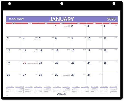 AT-A-GLANCE 2026 Wall & Desk Calendar, 11" x 8", Small, Clear Cover and Vinyl Holder (SK80026) in Saudi Arabia