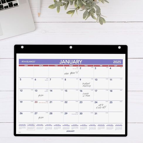 AT-A-GLANCE 2026 Wall & Desk Calendar, 11" x 8", Small, Clear Cover and Vinyl Holder (SK80026) in Saudi Arabia