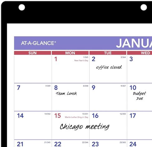 AT-A-GLANCE 2026 Wall & Desk Calendar, 11" x 8", Small, Clear Cover and Vinyl Holder (SK80026) in Saudi Arabia