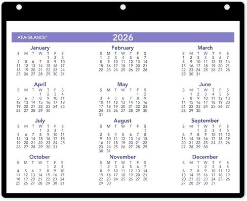 AT-A-GLANCE 2026 Wall & Desk Calendar, 11" x 8", Small, Clear Cover and Vinyl Holder (SK80026) in Saudi Arabia