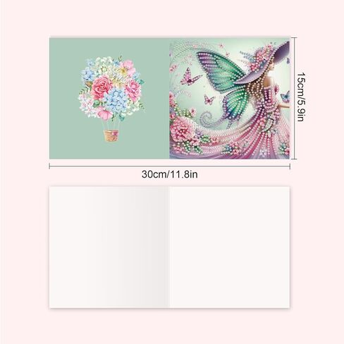 DCIDBEI 6 Pack DIY Diamond Painting Carding Cards Shortment with Occase Miamond Art Kits للبالغين بطاقات البطاقات الفارغة لجميع المناسبات عيد ميلاد شكرًا لك على حفل زفاف الطفل والمزيد من الزهور in Kuwait