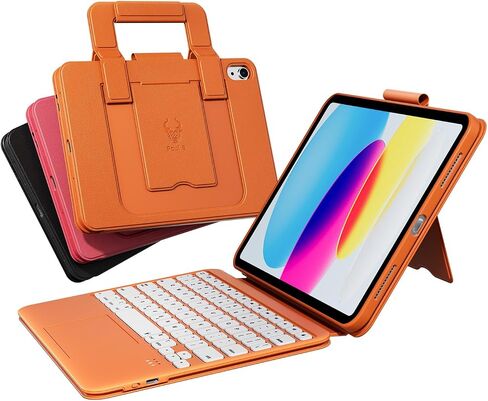 Paul B for iPad 11/10th Gen Case مع لوحة المفاتيح 11/10.9 بوصة A16 2025/2022 ، تصميم حقيبة اليد ، مع حامل قلم رصاص ، لوحة تتبع متعددة اللمس ، رقيقة وضوء (أسود) in Kuwait