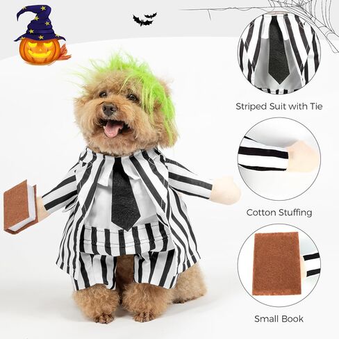 DELIFUR Dog Halloween Wizard Costume - Pet Adorable Fantacy Clothes Cat Cosplay Holiday Apparel Dress Up for Small Medium Dog Funny Outfit Adjustable (Wizard, Small) in Saudi Arabia